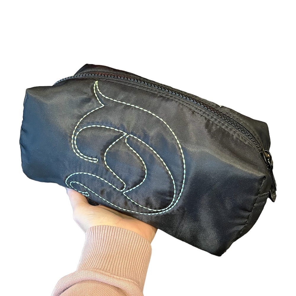 Black Travel Unisex Bag With Stitched Detail